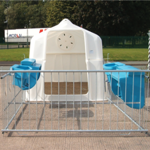 JFC Super Calf Hutch (White) c/w Feeders & Hay Feeder & Penning System.